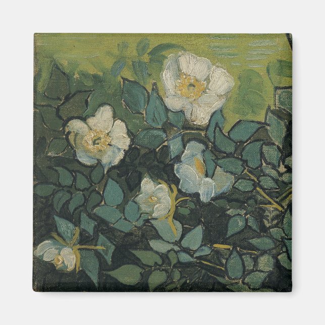 Imán Rosas salvajes de Vincent van Gogh (Frente)