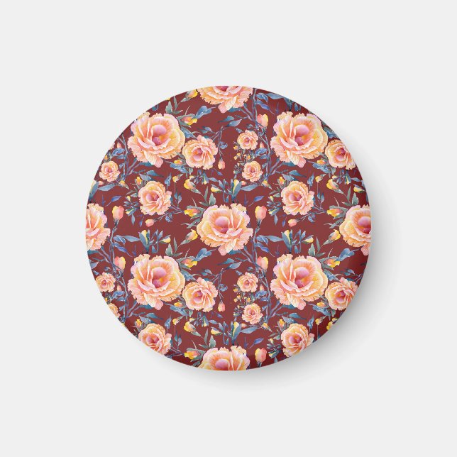 Imán Rosas, sin soldadura, patrón de fondo rojo (Frente)