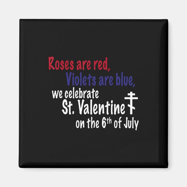 Imán Rosas Son Rojos Feliz Ropa De San Valentín  (Frente)