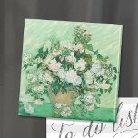 Imán Rosas | Vincent Van Gogh<br><div class="desc">Rosas (1890) del artista holandés post-impresionista Vincent Van Gogh. El trabajo original es una pintura al óleo sobre lienzo que representa una vida quieta de rosas blancas contra un fondo verde claro. 

Utilice las herramientas de diseño para agregar texto personalizado o personalizar la imagen.</div>