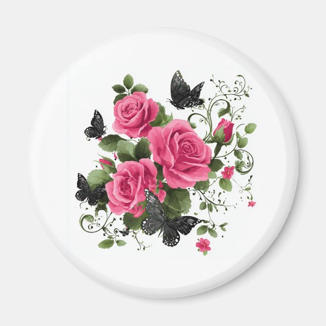Imán Rosas y Mariposas (Frente)