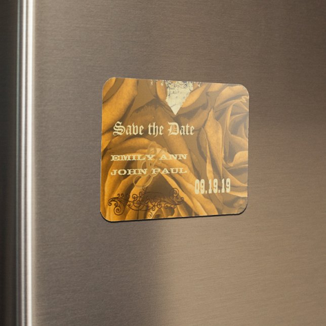 Imán Rosas y mariposas Gold Heart Salven la fecha (Subido por el creador)