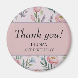 Imán Rosas y tulipanes florales suaves y suaves