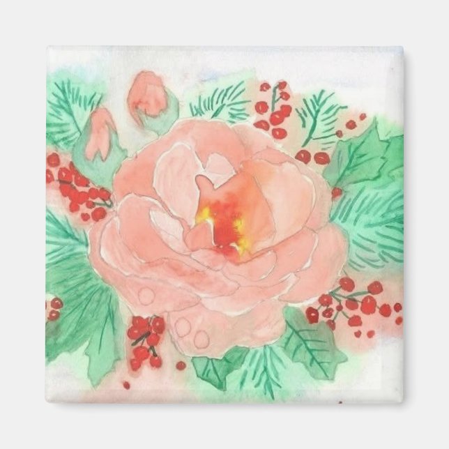 Imán Rose aquarelle française (Frente)