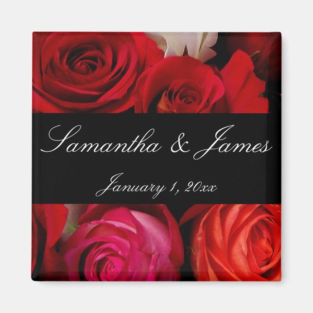 Imán Rose Bouquet Boda personal (Frente)