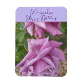 Imán Rose Purple Flower floral Girls Name Birthday