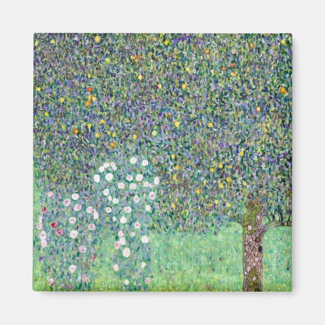 Imán Rosebushes Bajo Los Árboles, Gustav Klimt (Frente)