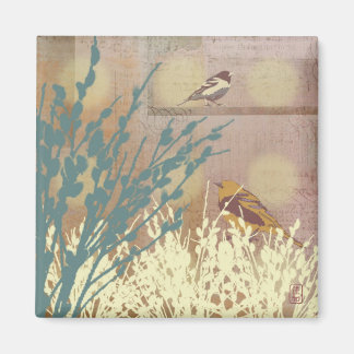 Imán Rosegold Pussy Willow Bird Design Magnet