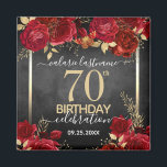 Imán Roses Rojos 70 cumpleaños Salven la fecha<br><div class="desc">Salven las rosas de la cita roja y los imanes de la fiesta de cumpleaños dorados. Elegante celebración de cumpleaños floral. Fácil de personalizar con la plantilla. Gran recordatorio fiesta y amigos/mantenimiento familiar. Cualquier año,  el año de nacimiento puede cambiarse fácilmente.</div>