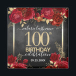 Imán Roses Rojos Cien años Salven la fecha<br><div class="desc">Salven las rosas de la cita roja y los imanes de la fiesta de cumpleaños dorados. Elegante celebración de cumpleaños floral. Fácil de personalizar con la plantilla. Gran recordatorio fiesta y amigos/mantenimiento familiar. Cualquier año,  el año de nacimiento puede cambiarse fácilmente.</div>