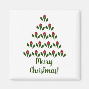 Imán Roses rojos y Navidades de árboles de Navidad Gree