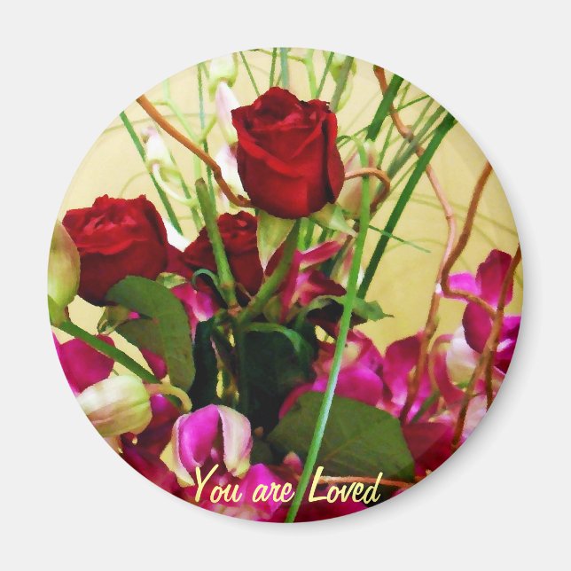 Imán Roses y orquídeas rojas_ (Frente)