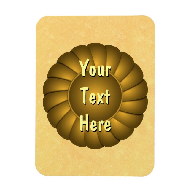 Imán Rosette de cinta amarilla para personalizar (Vertical)