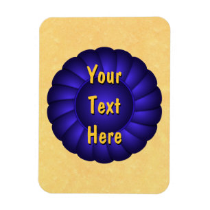 Imán Rosette de cinta azul para personalizar