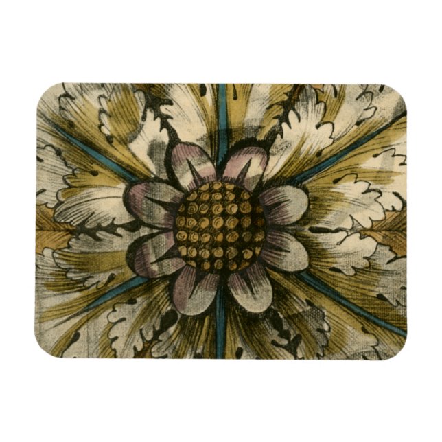 Imán Rosette de máscara decorativa sobre fondo gris (Horizontal)