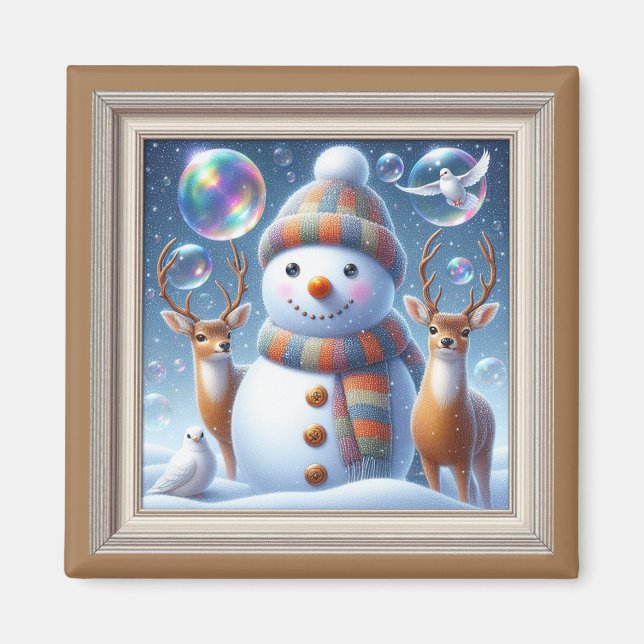 Imán Rosey Cheek Snowman Magnet (Frente)