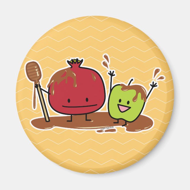 Imán Rosh Hashanah manzana granada miel judío nuevo (Frente)