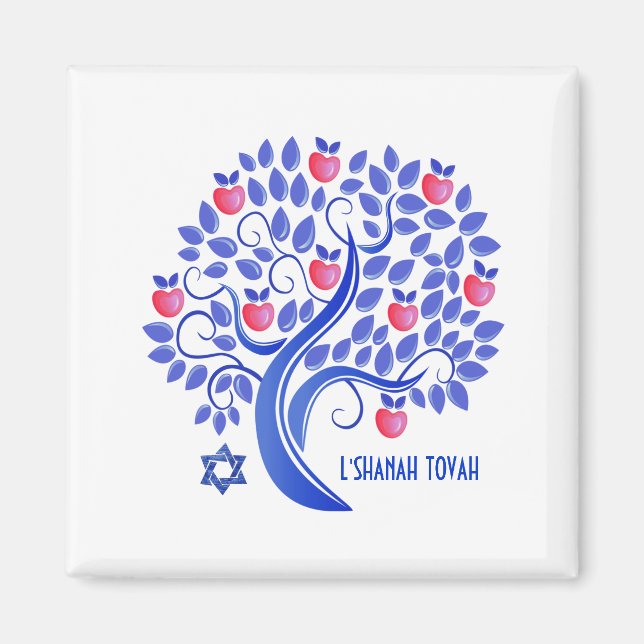 Imán Rosh Hashanah. Regalo de Año Nuevo judío (Frente)