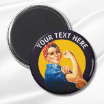 Imán Rosie, la cosecha Personalizado del Riveter<br><div class="desc">Añade tu propio texto a este personalizable Rosie the Riveter design.</div>