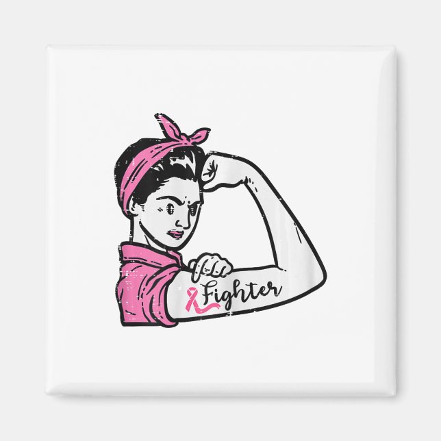 Imán Rosie Riveter lucha contra el cáncer de mama (Frente)