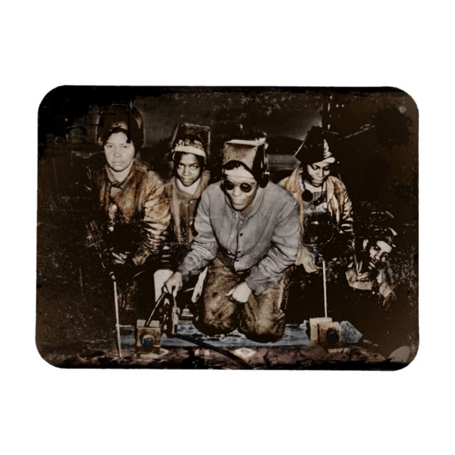 Imán Rosie Riveters, afroamericana, Segunda Guerra Mund (Horizontal)