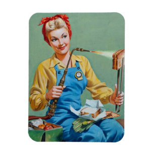 Imán Rosie the Riveter hace queso tostado