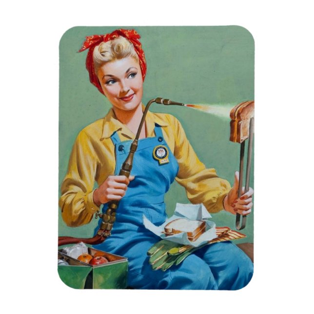 Imán Rosie the Riveter hace queso tostado (Vertical)