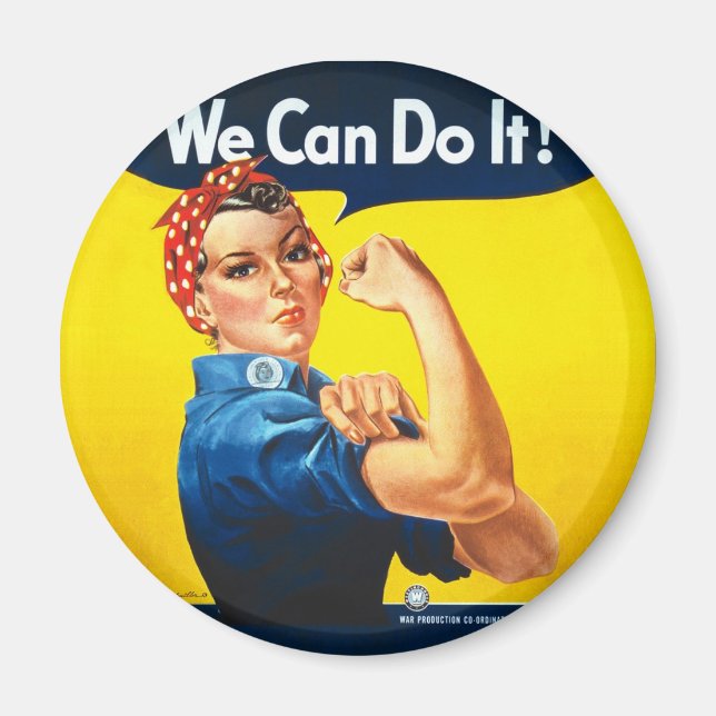 Imán Rosie the Riveter - "¡Podemos hacerlo!" (Frente)