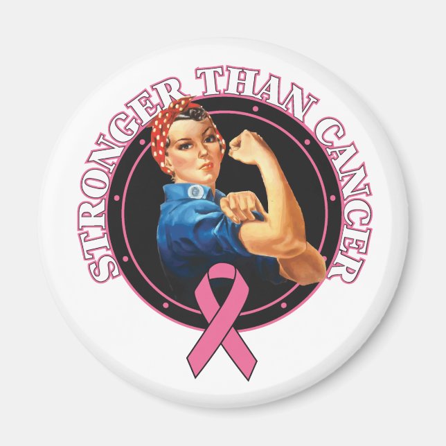 Imán Rosie The Riveter Stronger Than Breast Cancer (Frente)
