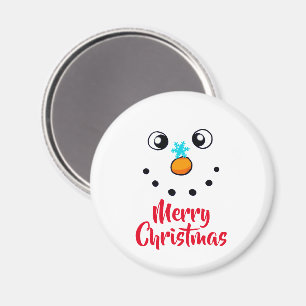 Imán Rostro de muñeco de nieve festivo Feliz Navidad