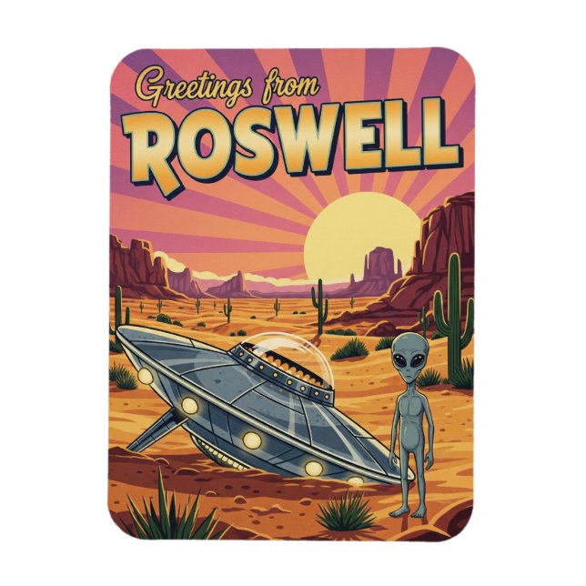 Imán Roswell New Mexico Alien (Vertical)
