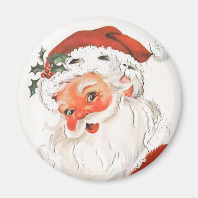 Imán Rosy Cheeed Santa Vintage Magnet (Frente)