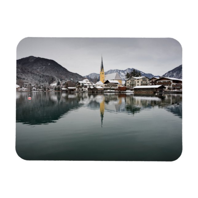 Imán Rottach-Egern en Tegernsee, Baviera en invierno (Horizontal)