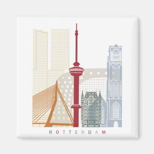 Imán Rotterdam skyline poster