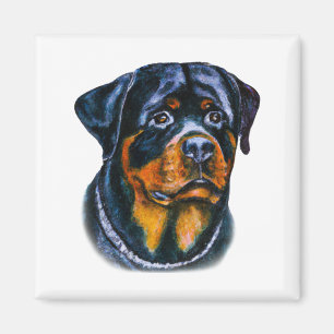 Imán Rottweiler acuarela
