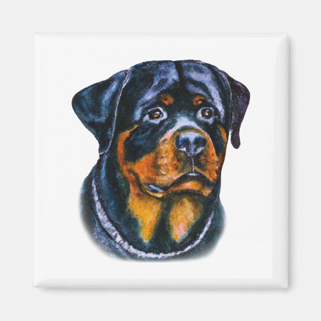 Imán Rottweiler acuarela (Frente)
