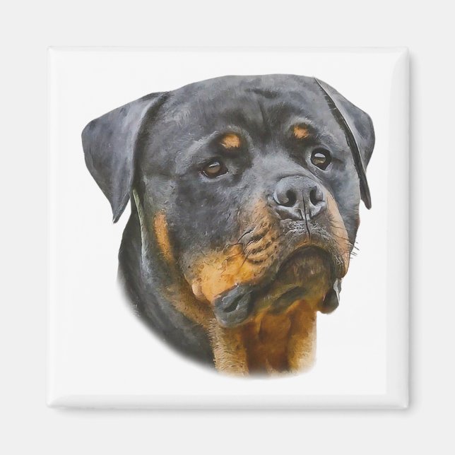 Imán Rottweiler acuarela (Frente)