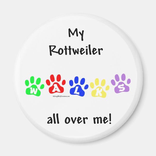 Imán Rottweiler Camina Por Mi - Magnet (Frente)