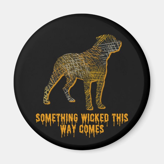 Imán Rottweiler Dog Silhouette Fun Halloween Magnet (Frente)