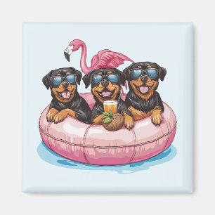 Imán Rottweiler Dogs Flamingo Summer Pool Tube