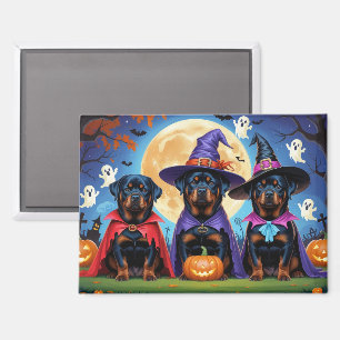 Imán Rottweiler Dogs Pumpkin Halloween Funny