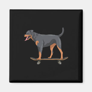 Imán Rottweiler En Monopatín Perro Patinador Lindo Cach
