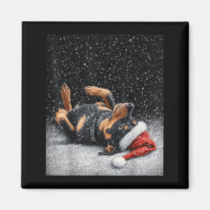 Imán Rottweiler lindo divertido Navidad 