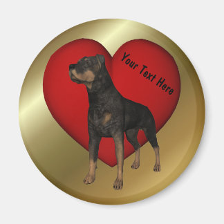 Imán Rottweiler Red Heart Dog Magnet