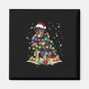 Imán Rottweiler Santa Christmas Tree Enfoca Navidad