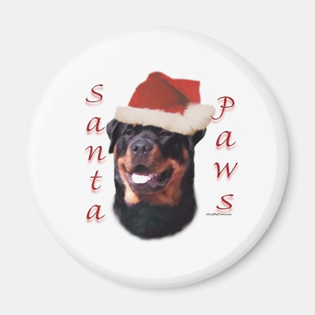 Imán Rottweiler Santa Paws (Frente)