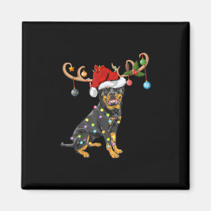 Imán Rottweiler Xmas Gift Santas Reindeer Rottweiler
