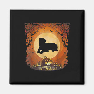 Imán Rottweilers Full Moon Animal Silhouette Halloween