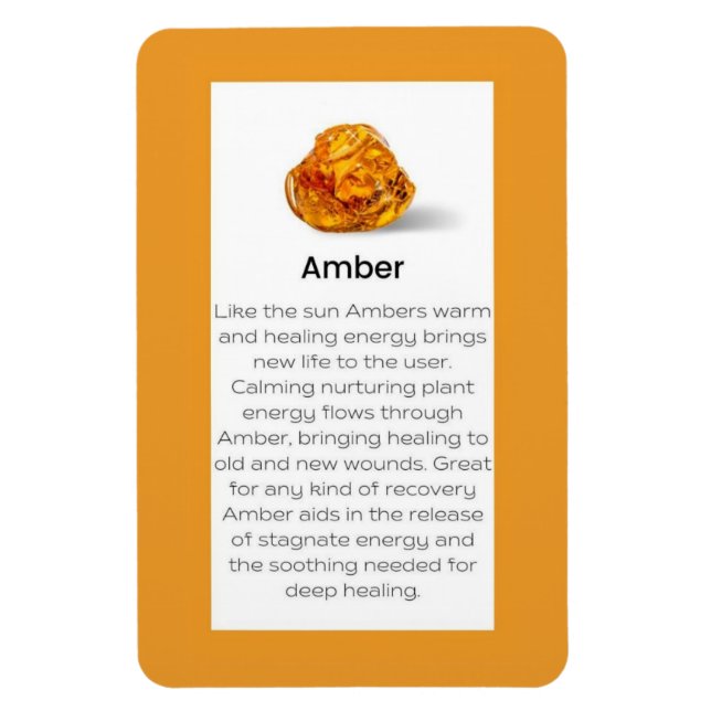 Imán Rótulo Amber Crystal significa Jewelry Gemstone (Vertical)