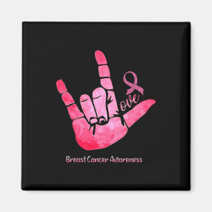 Imán Rótulo Amor Cáncer de Mama Conciencia Cinta Rosa W